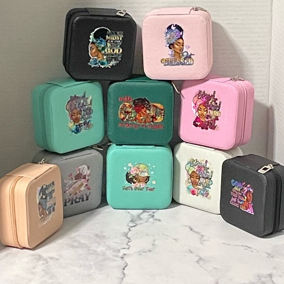 NWOT Handmade Portable Mini Jewelry Box Various Designs - Picture 1 of 12